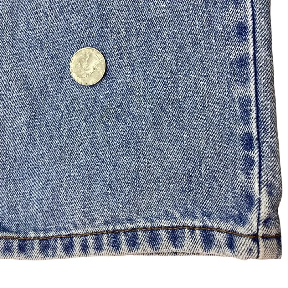 Levi's 550 Relaxed Fit Light Wash Denim Jeans‎ Y2K Black Batwing Size W 36 L 36